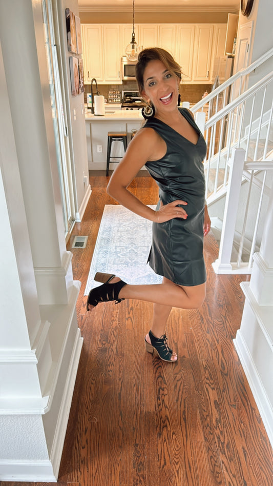 The Shayna Faux Leather Dress