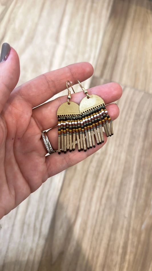 The Taupe Beaded Earrings