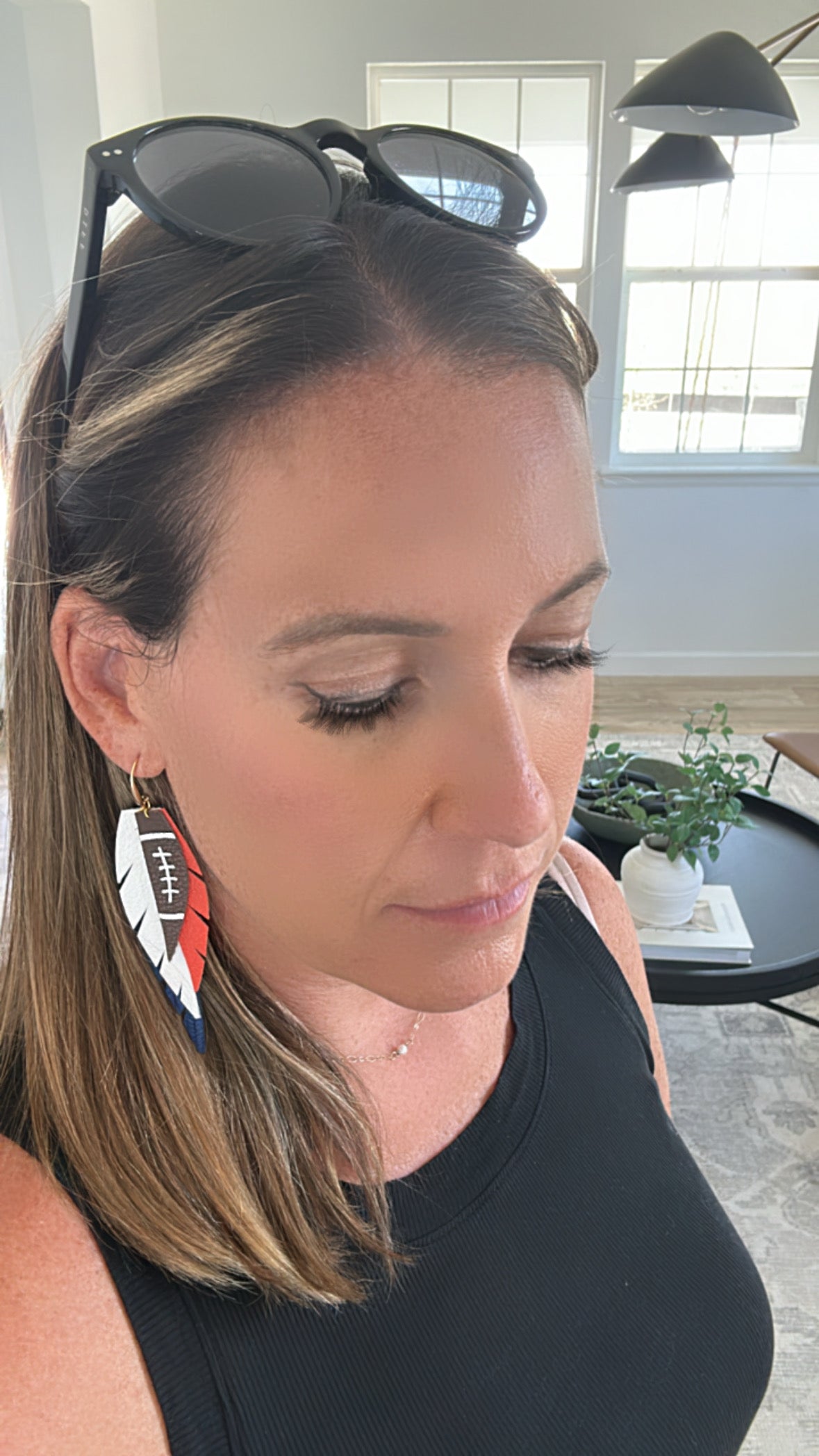 Football Feather Earrings