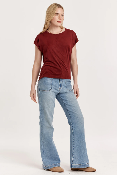 The Sheridan Suede Dolman Sleeve Top