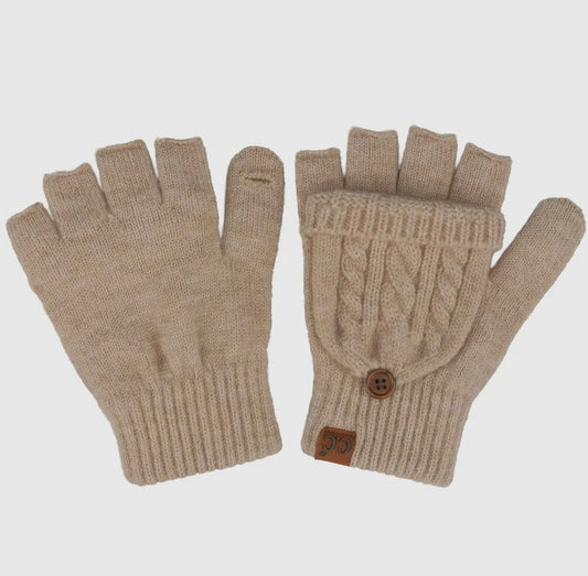 The CC Cable Knit Convertible Flip Mitten/Gloves