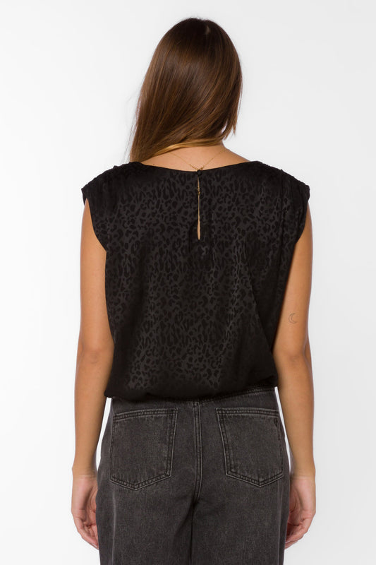 The Zinnia Black Leopard Top