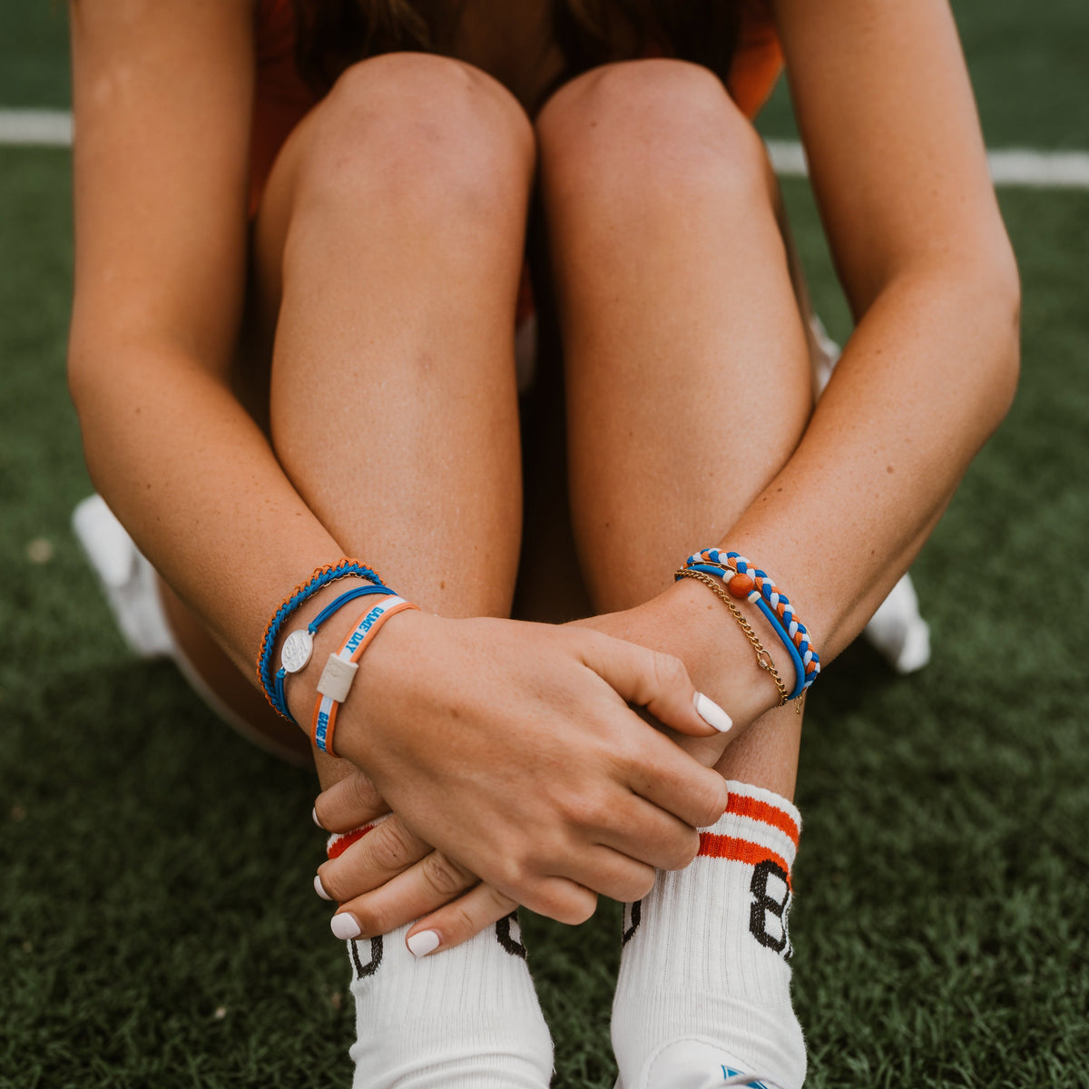 The Gameday Blue & Orange Hair Tie Bracelets
