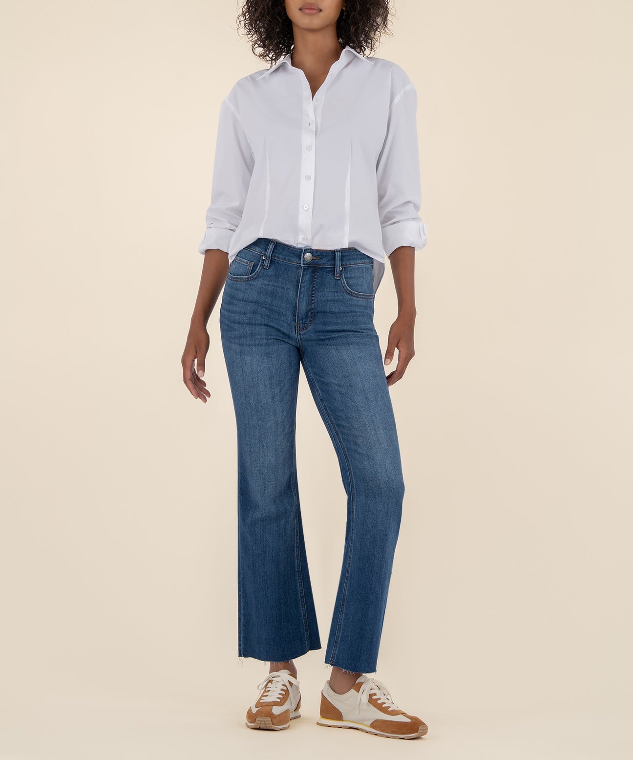 The Kelsey High Rise Fab Ab Ankle Flare Jeans
