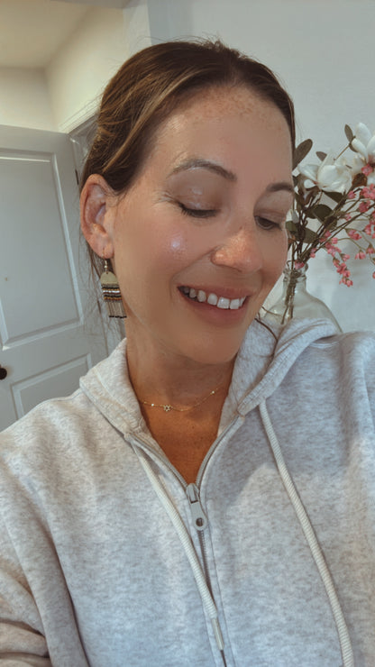 The Taupe Beaded Earrings