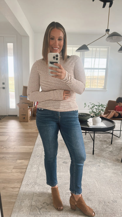 The Varley Striped Turtle Neck