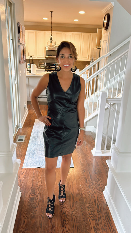 The Shayna Faux Leather Dress
