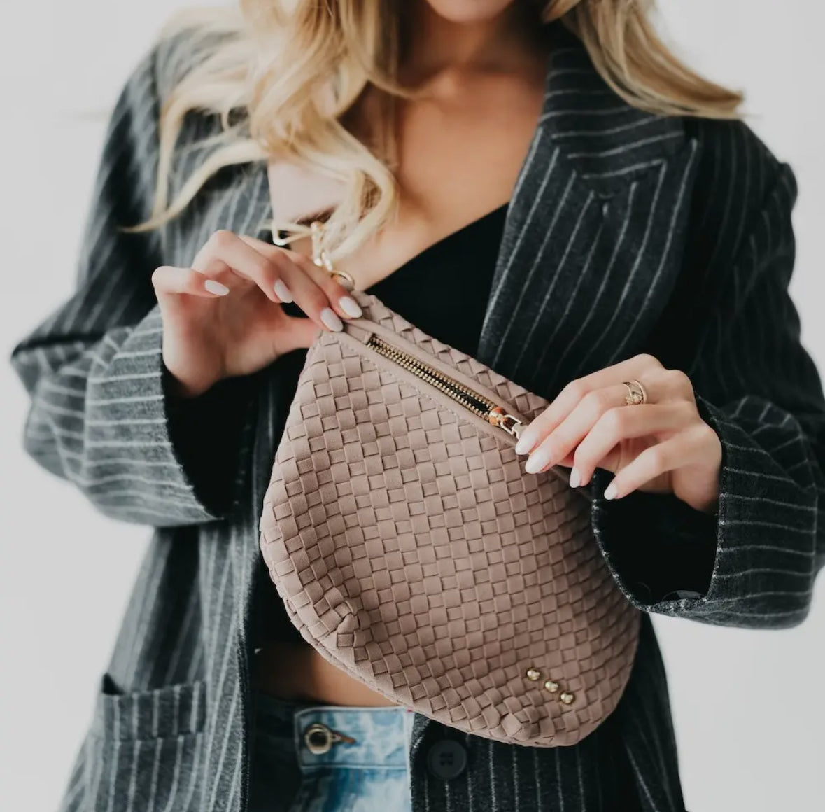 The Suede Woven Bum Bag