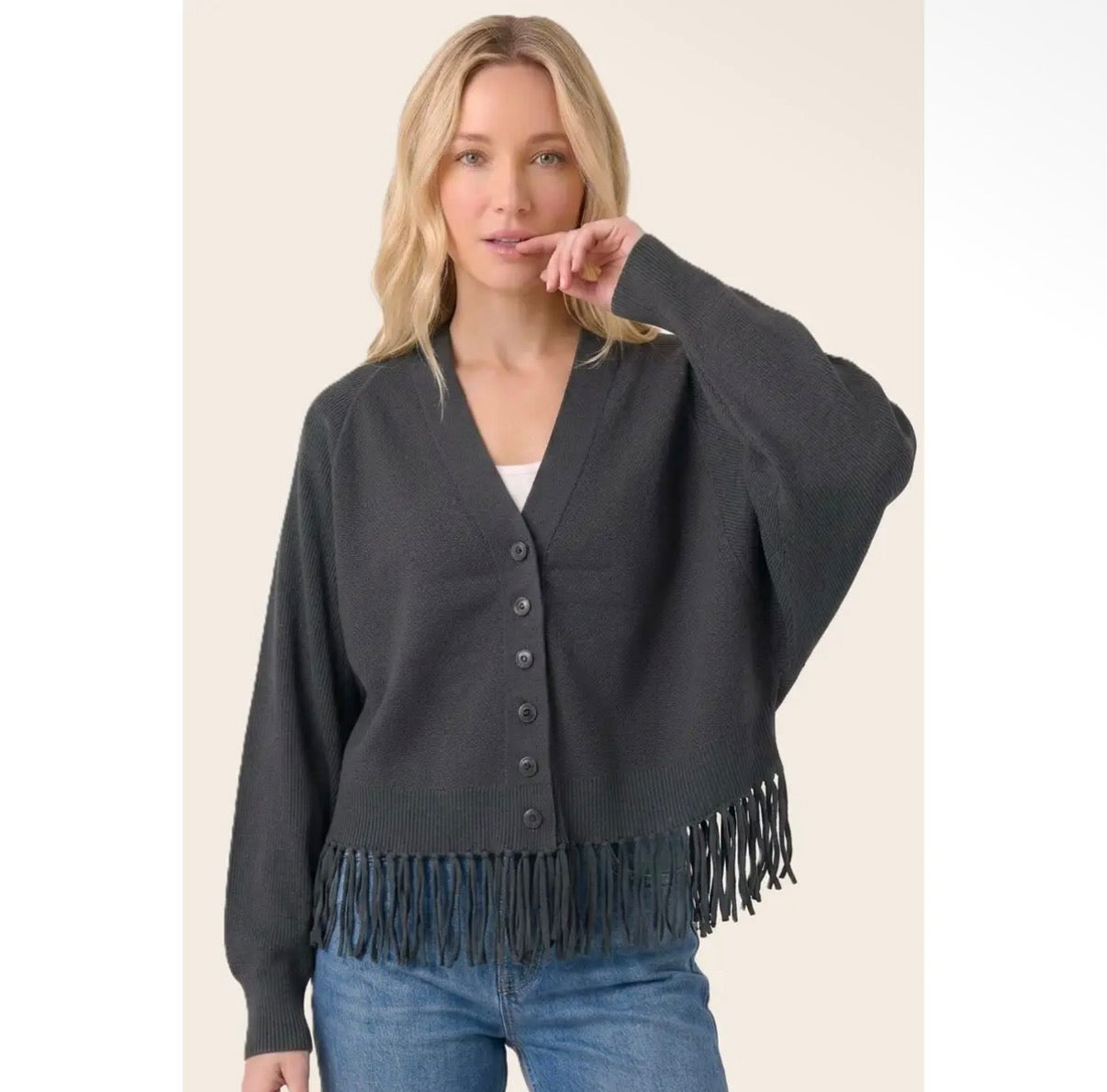 The Kerry Fringe Hem Cardigan