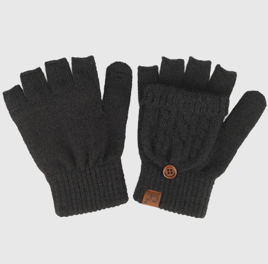 The CC Cable Knit Convertible Flip Mitten/Gloves