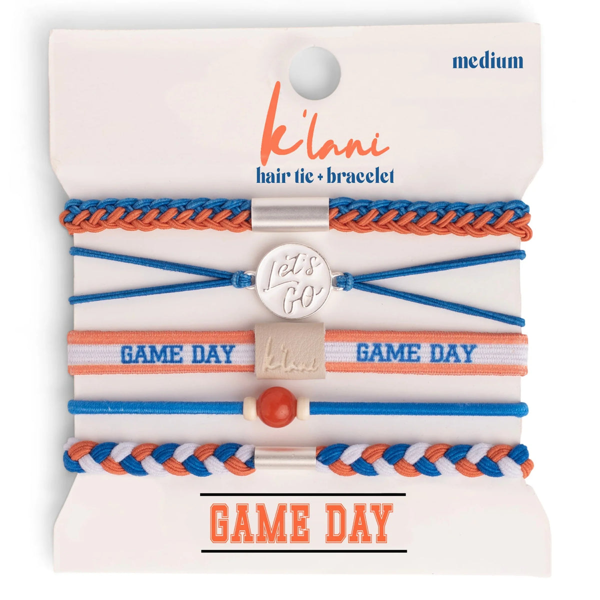 The Gameday Blue & Orange Hair Tie Bracelets