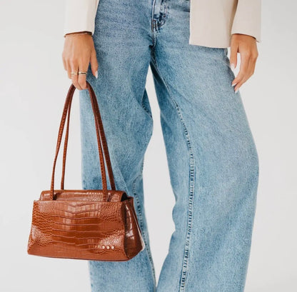 The Hollis Croc Embrossed Shoulder Bag