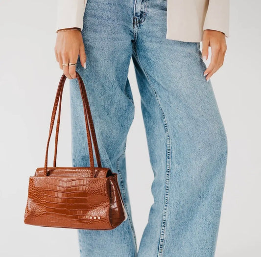 The Hollis Croc Embrossed Shoulder Bag
