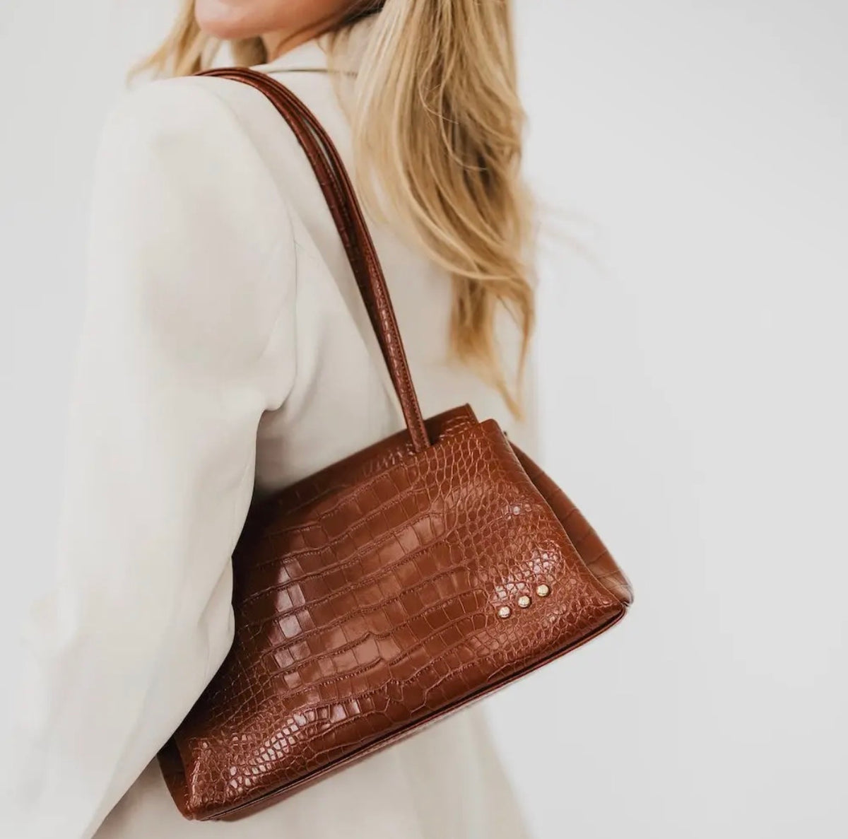 The Hollis Croc Embrossed Shoulder Bag