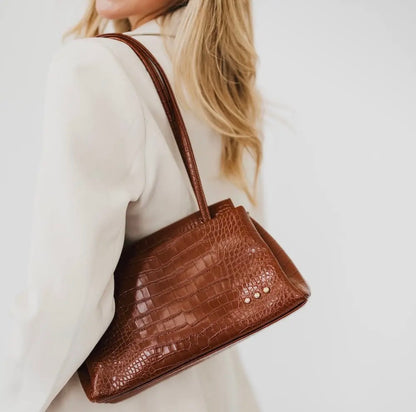 The Hollis Croc Embrossed Shoulder Bag