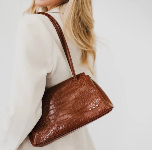 The Hollis Croc Embrossed Shoulder Bag
