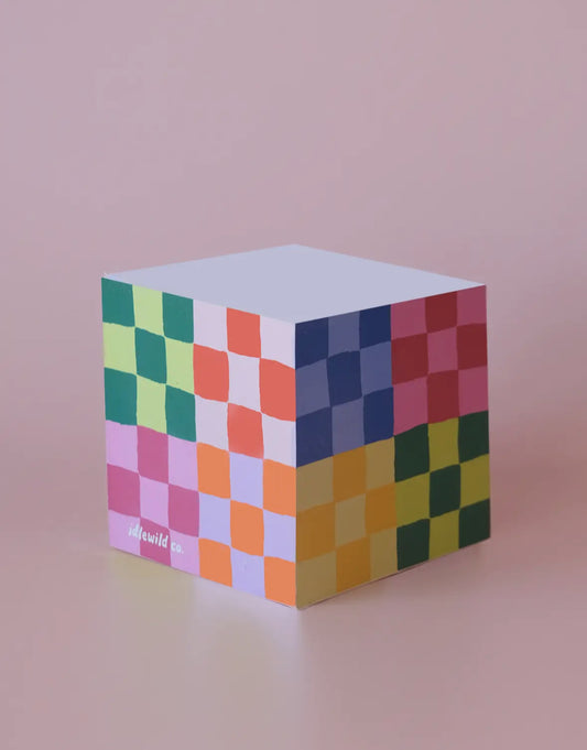 The Rainbow Check Sticky Note Cube