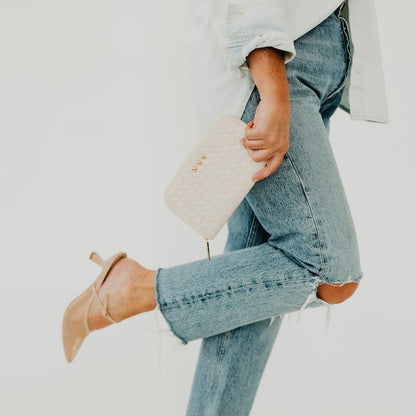 The Diana Large Zip Woven Wallet