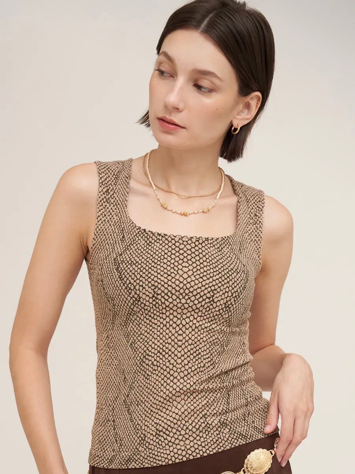 The Snakeskin Square Neck Tank