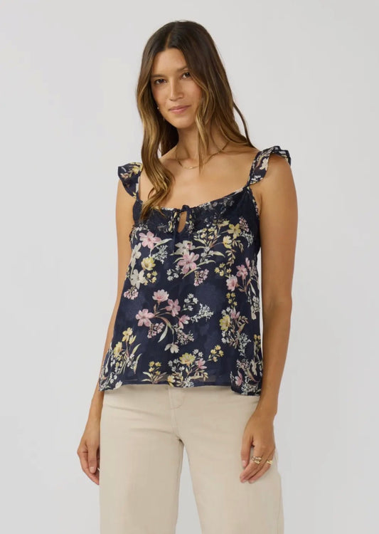 The Odette Floral Ruffle Tank