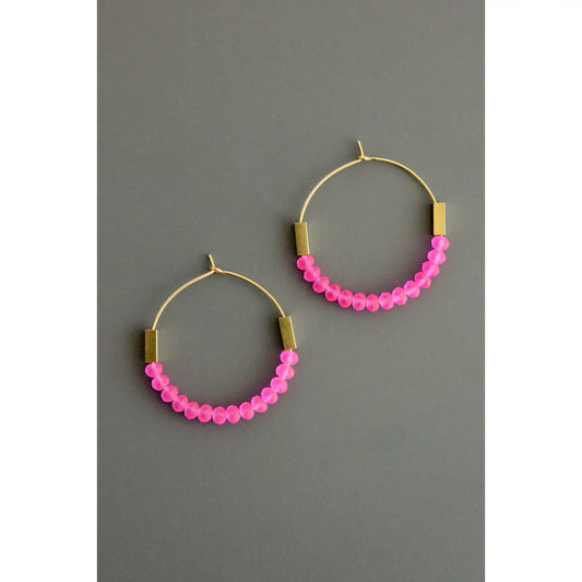 The Pink Glass Earrings