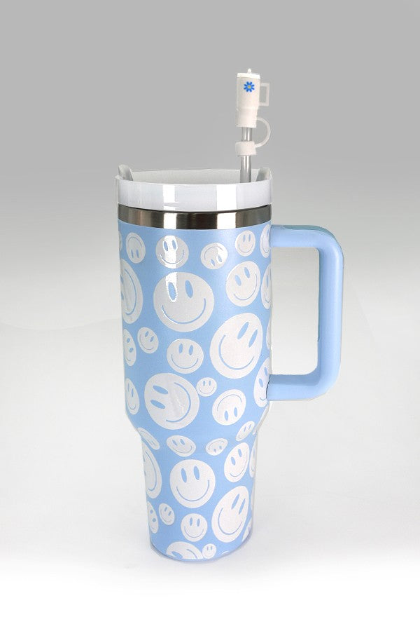 Blue Smiley Cup
